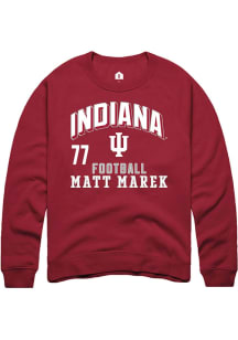 Matt Marek Indiana Hoosiers Mens Crimson Football NIL Arch Logo Player Crew