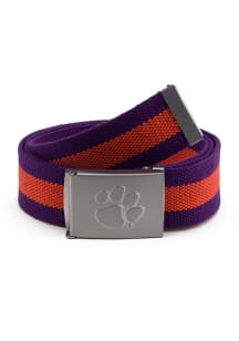 Clemson Tigers Fabric Stripe Mens Belt