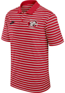 Nike Cincinnati Reds Mens Red Cooperstown Striped Victory Short Sleeve Polo
