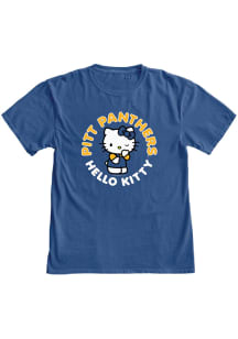 Blue 84 Pitt Panthers Womens Blue Hello Kitty Sweet Talk Short Sleeve T-Shirt