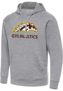 Antigua Western Michigan Broncos Mens Grey Heather Gymnastics  Victory Long Sleeve Hoodie