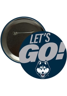 UConn Huskies 3" Lets Go Button - Navy Blue