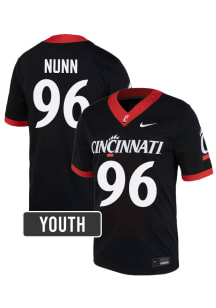 Nathan Nunn Cincinnati Bearcats Youth Black Nike NIL Name And Number Football Jersey