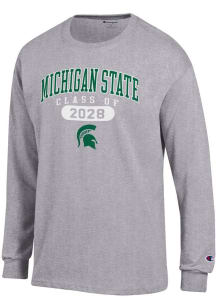 Champion Michigan State Spartans Grey Class of 2028 Jersey Long Sleeve T Shirt