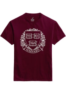 Harvard Crimson Maroon Shield Short Sleeve T Shirt
