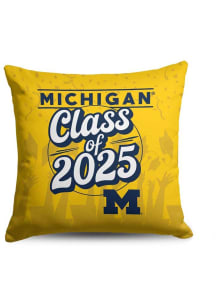 Michigan Wolverines Class of 2025 18x18 Throw Pillow - Yellow