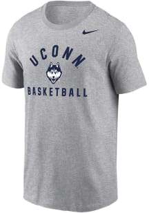 Nike UConn Huskies Grey BASKETBALL Short Sleeve T Shirt