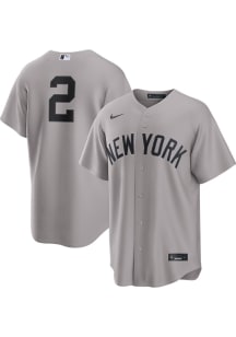 Derek Jeter New York Yankees Mens Replica Road Jersey - Grey