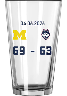 Michigan Wolverines 16oz Recap 2026 MBB National Champion Pint Glass - White