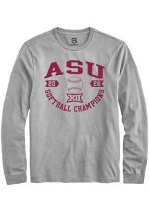 Summit Sportswear Arizona State Sun Devils Grey Big 12 Softball Tournament Champions 2026 Long Sle..