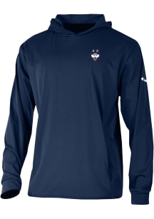 Columbia UConn Huskies Mens Navy Blue Heat Seal Long Drive Long Sleeve Hoodie