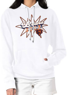 Starter Chicago Bears Mens White Drive-In Sign Long Sleeve Hoodie