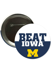 Michigan Wolverines BEAT Iowa 3in Button - Blue