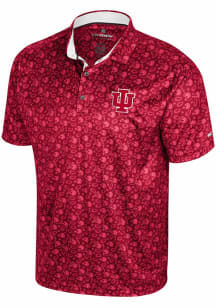 Colosseum Indiana Hoosiers Mens Crimson Game Day Football Short Sleeve Polo