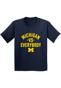 Michigan Wolverines Youth Navy Blue Vs Everybody Short Sleeve T-Shirt