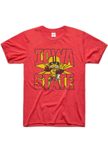 Charlie Hustle Iowa State Cyclones Red Vintage Cyclone Football Short Sleeve Fashion T Shirt