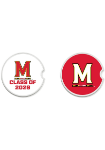 Maryland Terrapins Class of 2029 Set of 2 Car Coaster - White