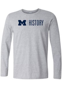 Michigan Wolverines Grey School of History Long Sleeve T Shirt