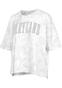 Pressbox Maryland Terrapins Womens White Camo Short Sleeve T-Shirt