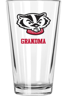 Wisconsin Badgers Grandma 16 oz Pint Glass - White