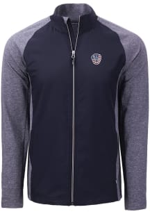 Cutter and Buck Milwaukee Brewers Mens Navy Blue Stars and Stripes Adapt Eco Medium Weight Jacket