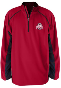 Ohio State Buckeyes Mens Red Side Panel Big and Tall Qtr Zip