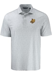 Cutter and Buck Rowan University Mens White Fern Print Short Sleeve Polo