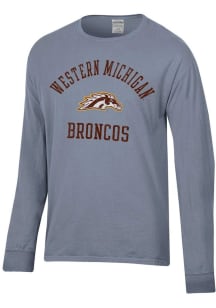 ComfortWash Western Michigan Broncos Grey Arch Mascot Garment Dyed Long Sleeve T Shirt