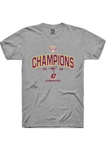 Summit Sportswear Central Michigan Chippewas Grey MAC 2026 Gymnastics Champions Short Sleeve T Shi..