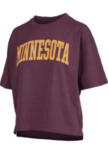 Pressbox Minnesota Golden Gophers Womens Maroon Banner Elk Jersey Short Sleeve T-Shirt