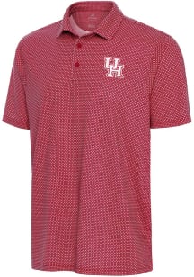 Antigua Houston Cougars Mens Red Trellis Short Sleeve Polo