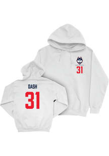 Cason Dash UConn Huskies Mens White NIL Logo Player Hood