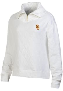 Under Armour USC Trojans Womens White Embroidered Qtr Zip