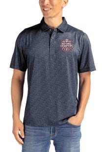 Cutter and Buck Indiana Hoosiers Mens Black 2025 CFP National Champions Pike Pebble Short Sleeve P..