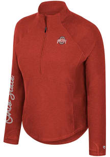Colosseum Ohio State Buckeyes Womens Red Gravity Qtr Zip Pullover