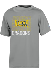 Champion Drexel Dragons Youth Grey Team Logo Short Sleeve T-Shirt