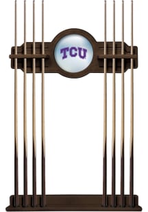 TCU Horned Frogs Solid Wood Cue Rack Pool Table