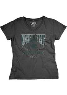 Blue 84 Michigan State Spartans Womens Black Joyful Laughter Short Sleeve T-Shirt