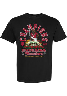 Something Inked Indiana Hoosiers Black 2026 Rose Bowl Champions Bison Stadium Short Sleeve T Shirt