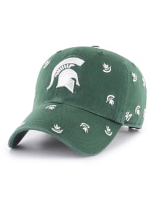 47 Michigan State Spartans Green Confetti Clean Up Womens Adjustable Hat