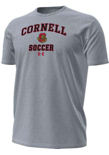Under Armour Cornell Big Red Grey Soccer Performance Short Sleeve T Shirt