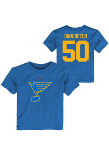 Jordan Binnington St Louis Blues Toddler Light Blue Flat NN Short Sleeve Player T Shirt