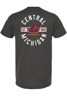 Summit Sportswear Central Michigan Chippewas Charcoal Front Back Short Sleeve T Shirt