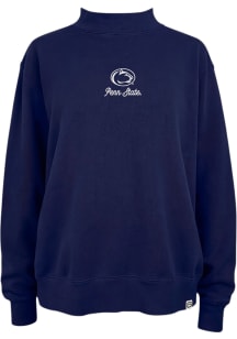 Summit Sportswear Penn State Nittany Lions Womens Navy Blue Pigment Dyed Mock Crew Sweatshirt