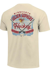 Minnesota Golden Gophers White Cross Stick Rink Texture Short Sleeve T Shirt