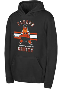 Gritty  Outer Stuff Philadelphia Flyers Youth Black Gritty Life Long Sleeve Hoodie