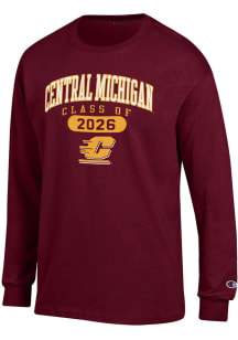 Champion Central Michigan Chippewas Maroon Pill Class of 2026 Jersey Long Sleeve T Shirt