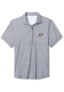 Johnnie O Purdue Boilermakers Womens Black Maxine Short Sleeve Polo Shirt