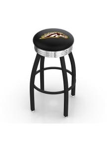 Western Michigan Broncos 3 Ring Chrome Seat Pub Stool - Black