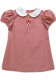 Vive La Fete Canada National Team Baby Girls Red Eleanor Short Sleeve Dress